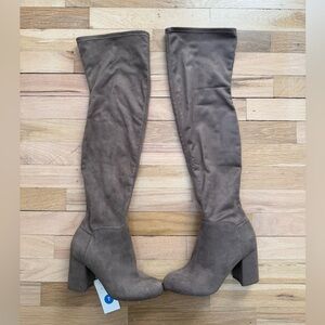 Taupe Faux Suede Boots Size 7 NWT